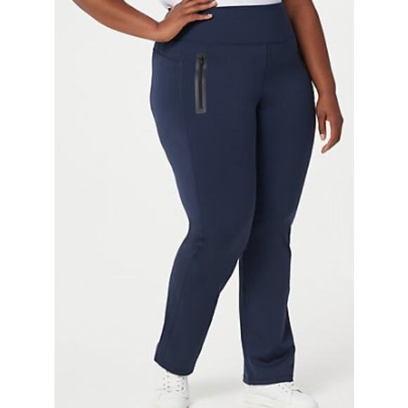 Zuda Z-Stretch Blue Zipper Pocket Bootcut Pants Women's Size XX-Small XXS NWOT - Picture 1 of 5